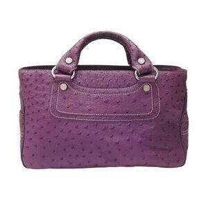 Celine purple leather ostrich Boogie Bag handbag